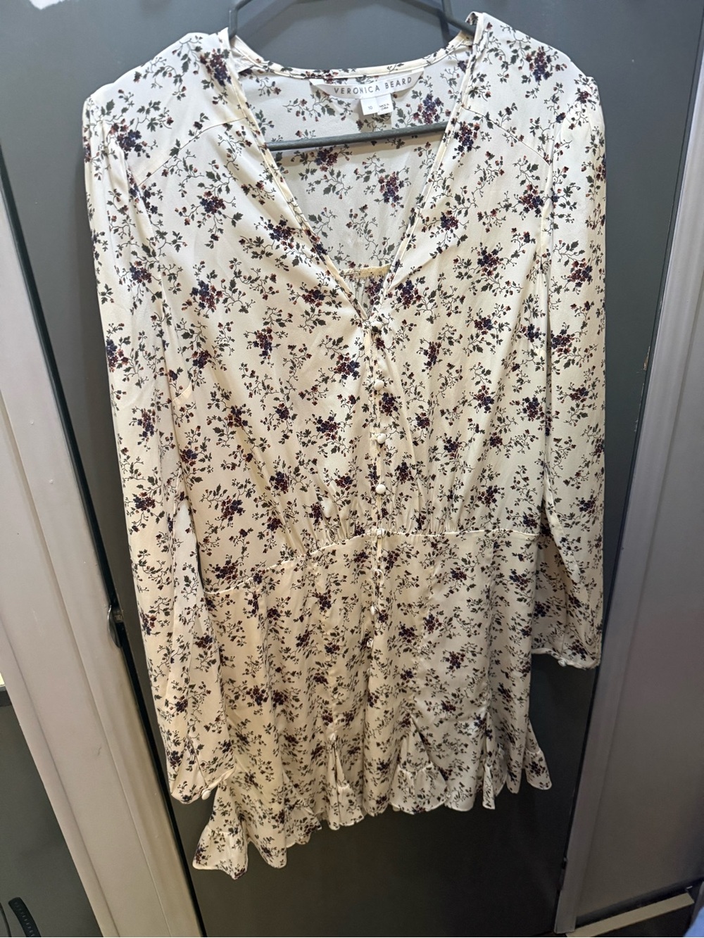 Veronica Beard Cream Dress with Ditzy Floral Print 10